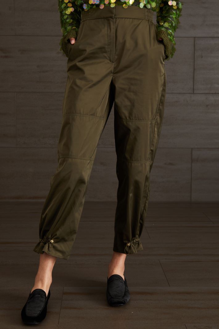 Pantaloni in taffetà - VERDE KAKI - Fashion Market - 2