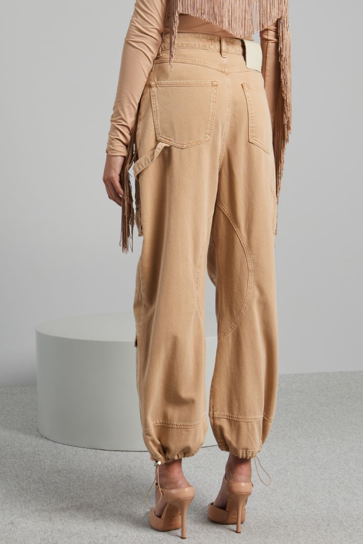 Pantaloni cargo in bull - SABBIA - Fashion Market - 4