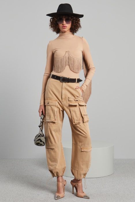 Pantaloni cargo in bull - Fashion Market
