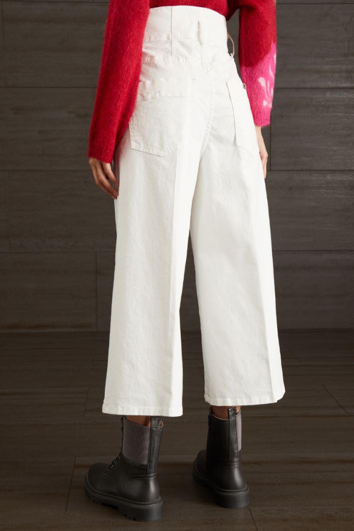 Pantaloni ampi in levantina - BIANCO - Fashion Market - 4