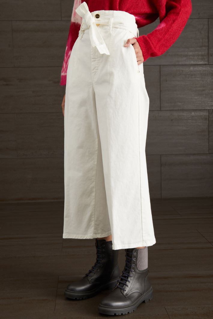 Pantaloni ampi in levantina - BIANCO - Fashion Market - 2