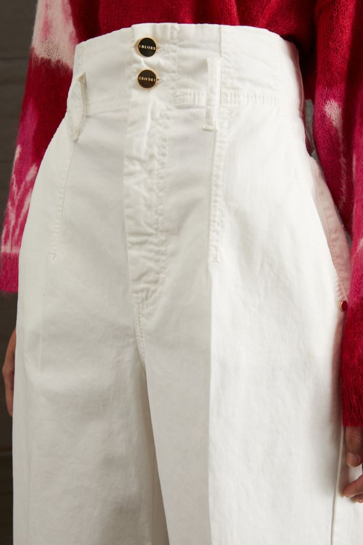 Pantaloni ampi in levantina - BIANCO - Fashion Market - 3