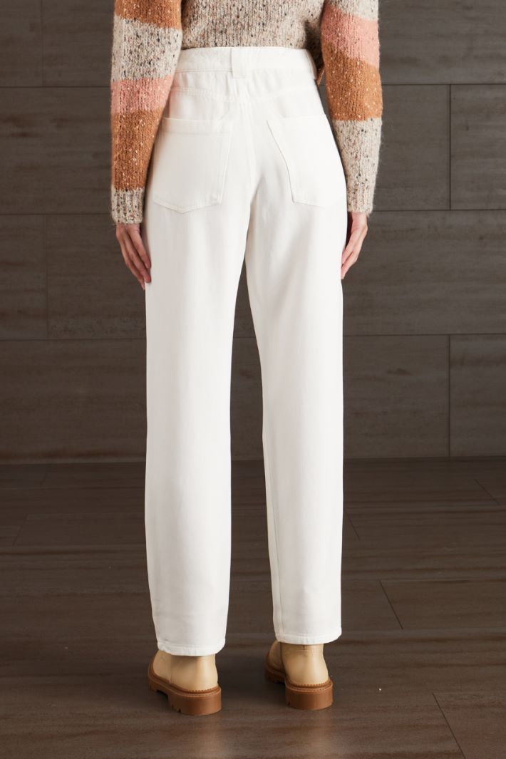 Pantaloni in gabardina - BIANCO - Fashion Market - 4