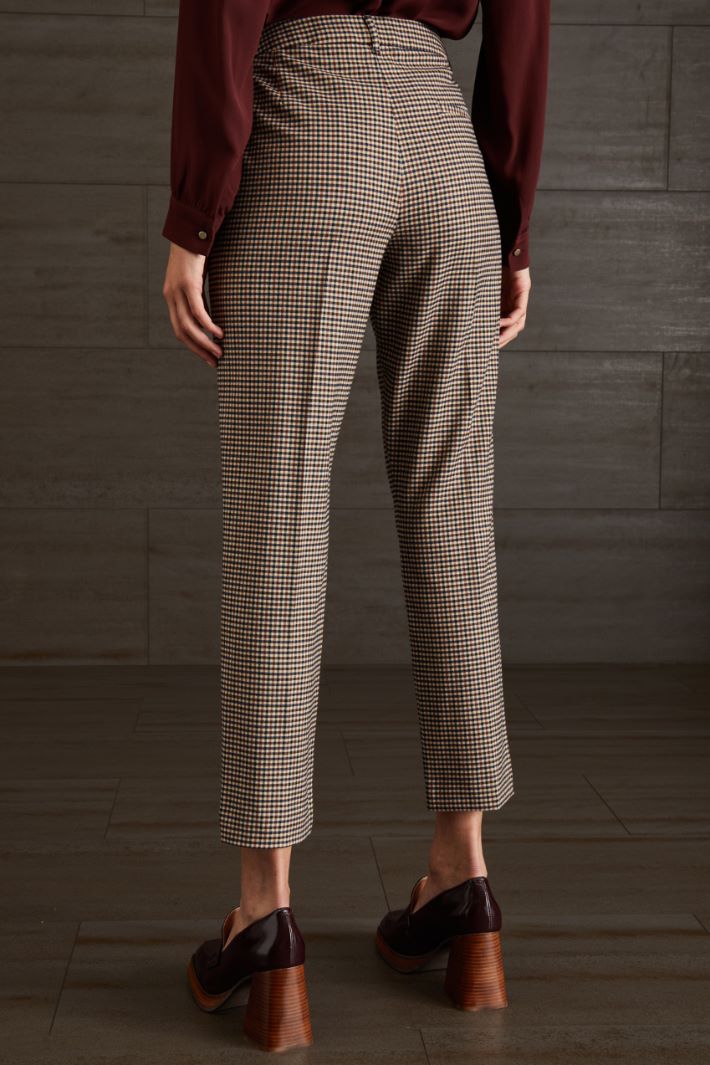 Pantaloni in flanella - MARRONE NERO BEIGE - Fashion Market - 4