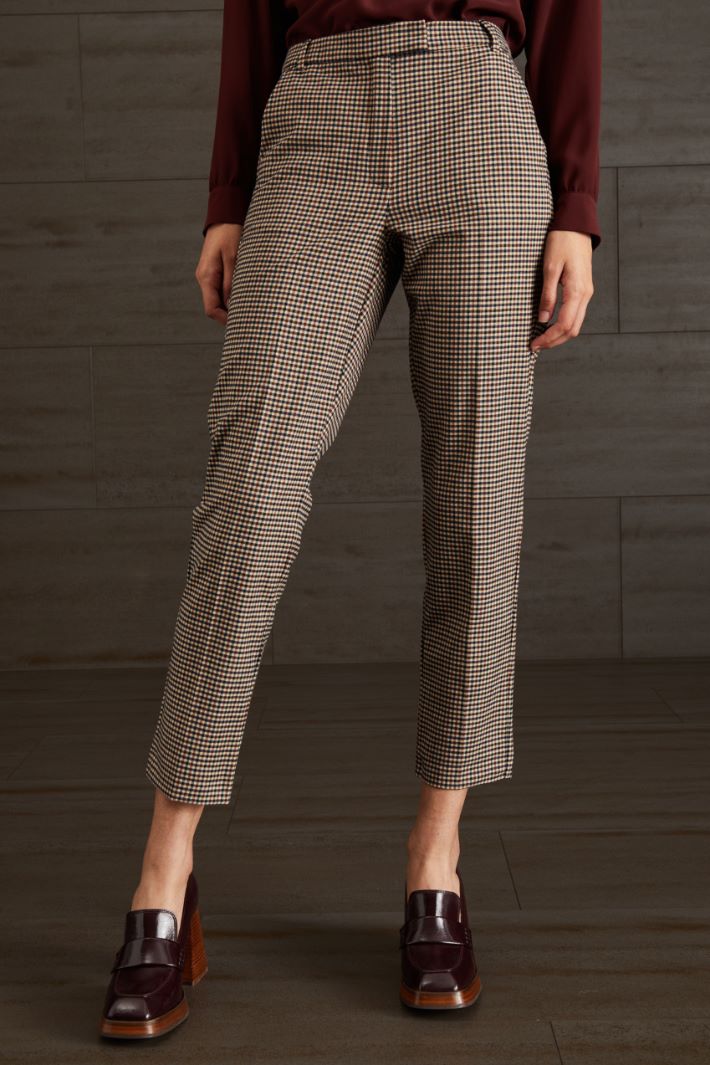 Pantaloni in flanella - MARRONE NERO BEIGE - Fashion Market - 2