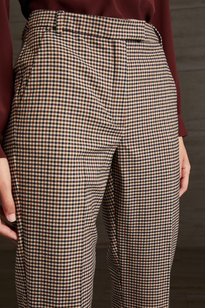 Pantaloni in flanella - MARRONE NERO BEIGE - Fashion Market - 3