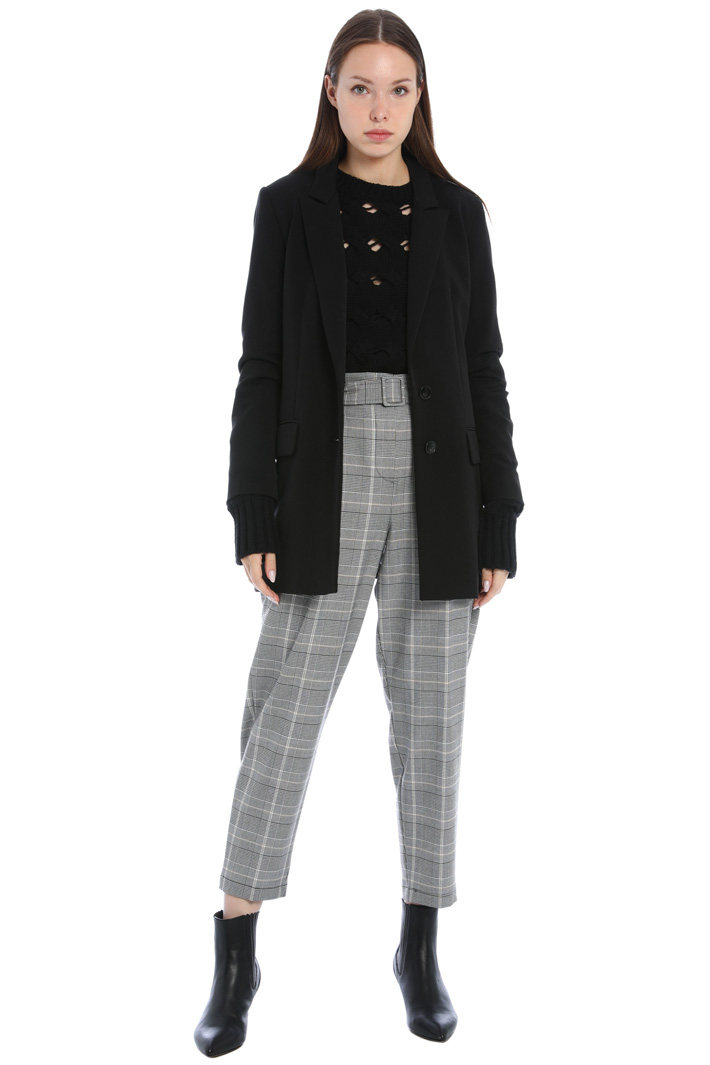 Pantaloni carrot tinto filo - NERO BIANCO - Fashion Market - 4