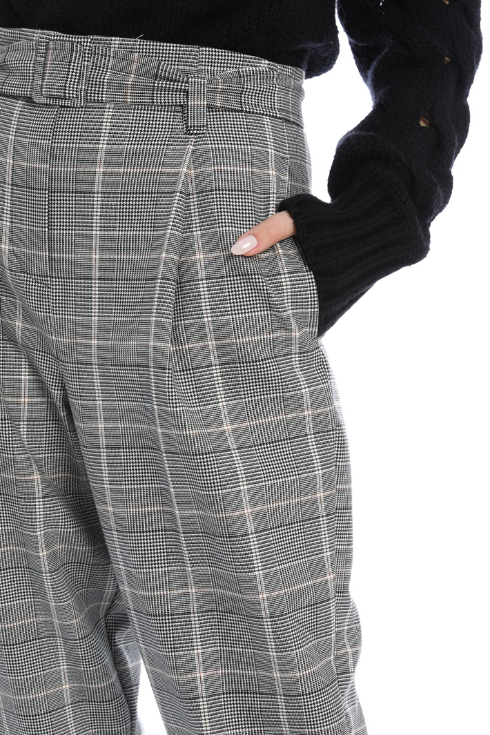 Pantaloni carrot tinto filo - NERO BIANCO - Fashion Market - 3