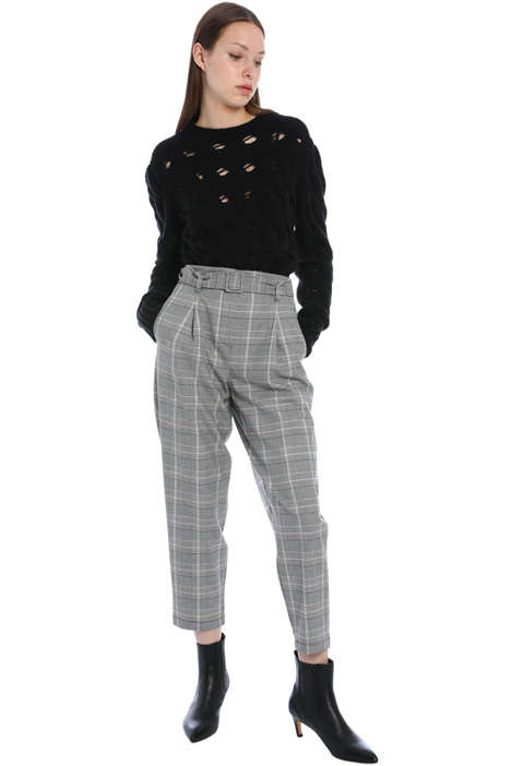 Pantaloni carrot tinto filo - Fashion Market