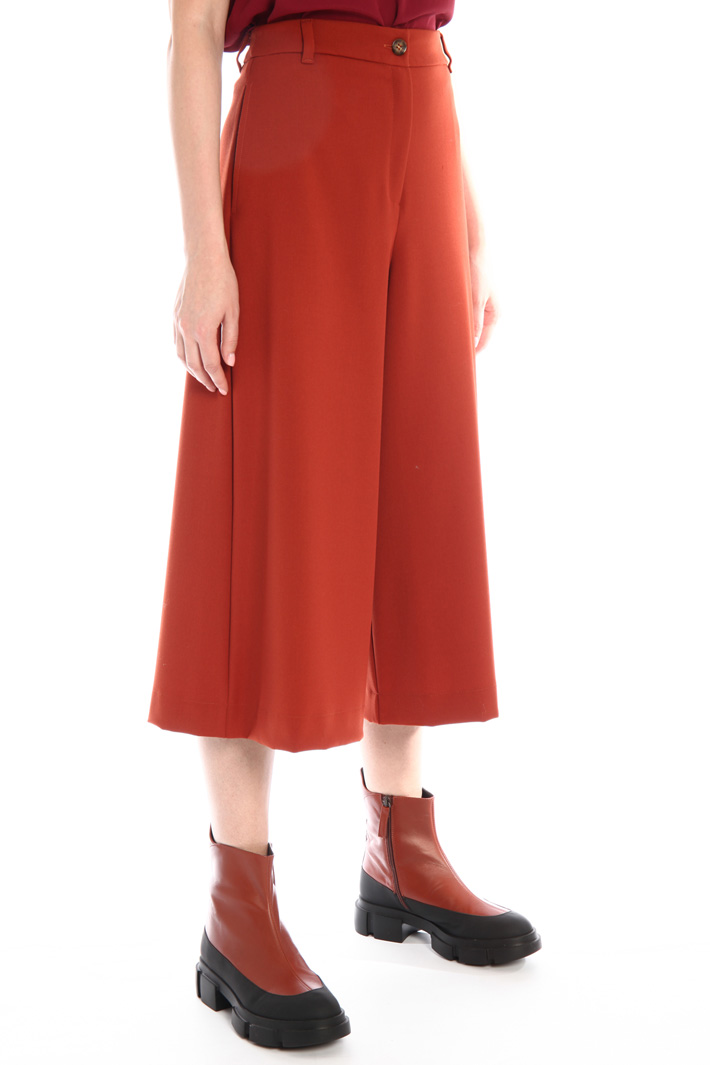 Pantaloni cropped in gabardina - RUGGINE - Fashion Market - 4