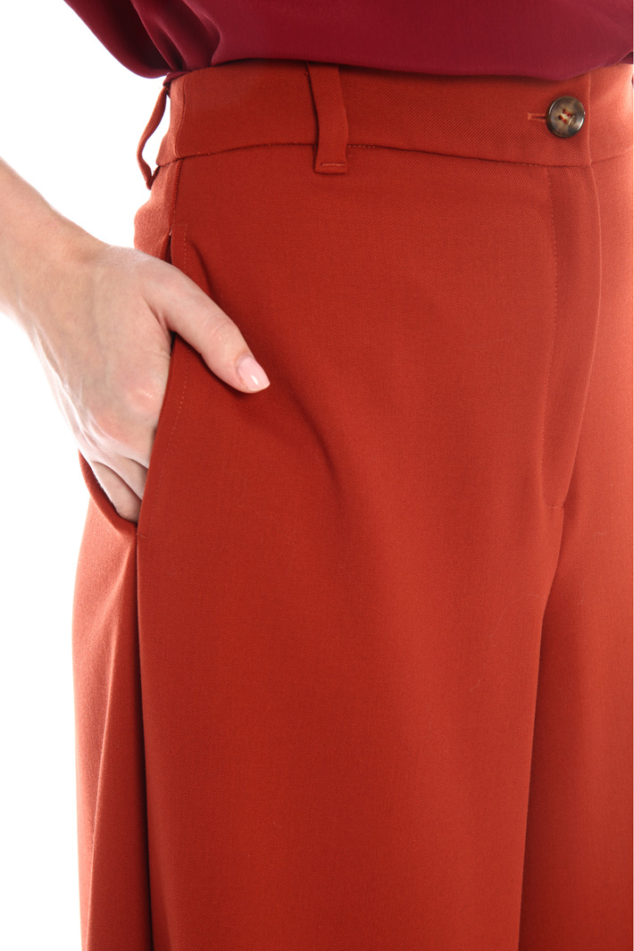 Pantaloni cropped in gabardina - RUGGINE - Fashion Market - 2