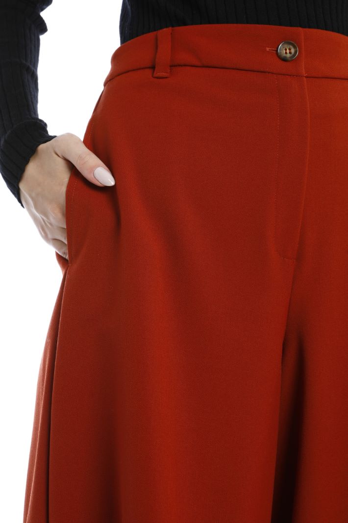 Pantaloni cropped in gabardina - RUGGINE - Fashion Market - 3