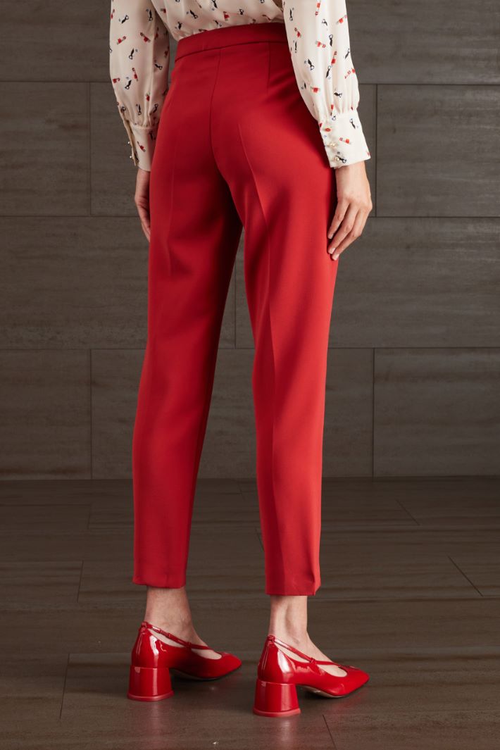 Pantaloni a sigaretta in cady - ROSSO - Fashion Market - 4