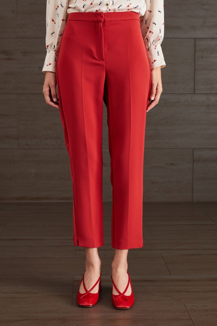 Pantaloni a sigaretta in cady - ROSSO - Fashion Market - 2