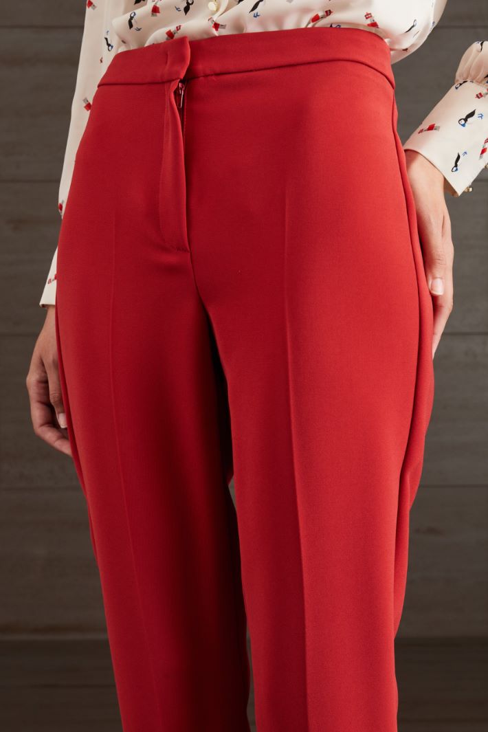 Pantaloni a sigaretta in cady - ROSSO - Fashion Market - 3