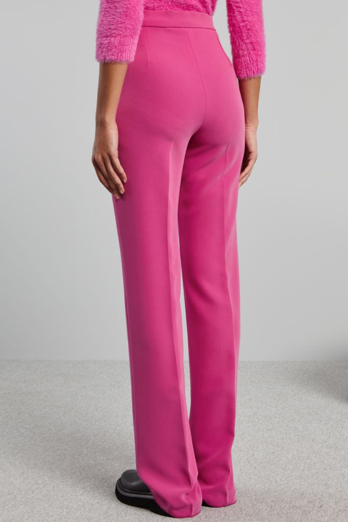 Pantaloni a palazzo in cady - FUCSIA - Fashion Market - 4