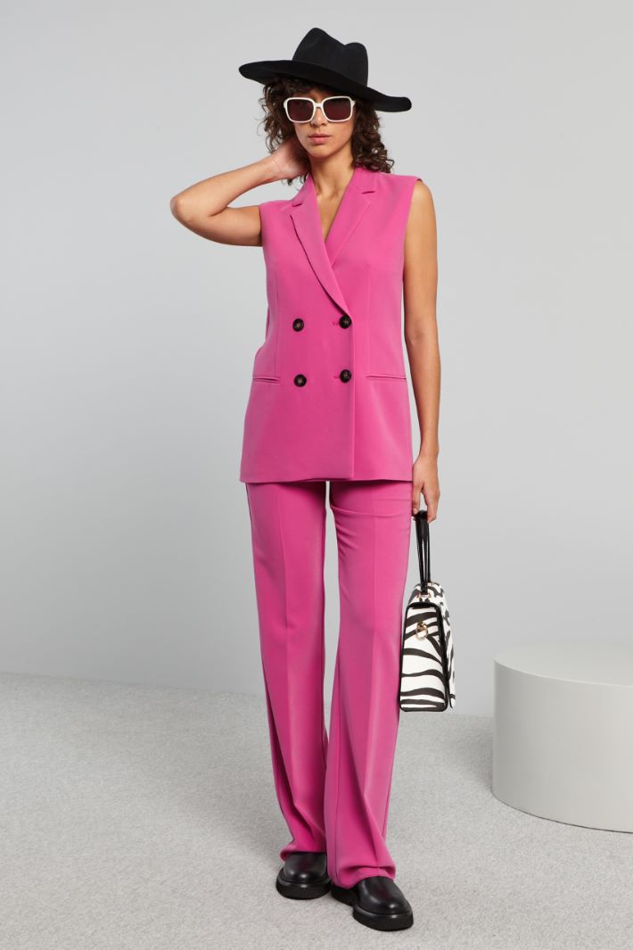 Pantaloni a palazzo in cady - FUCSIA - Fashion Market