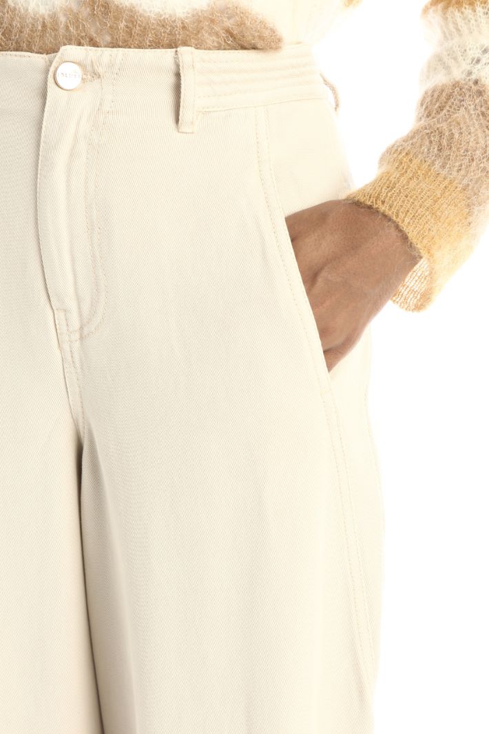 Pantaloni in fibra naturale - AVORIO - Fashion Market - 3