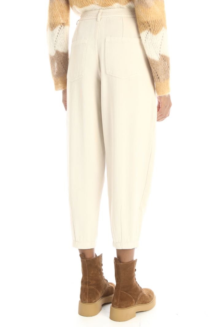 Pantaloni in fibra naturale - AVORIO - Fashion Market - 2
