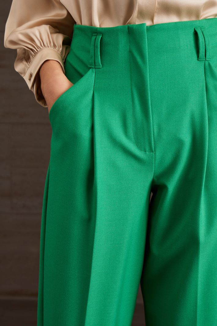 Pantaloni carrot in viscosa - VERDE PRATO - Fashion Market - 3
