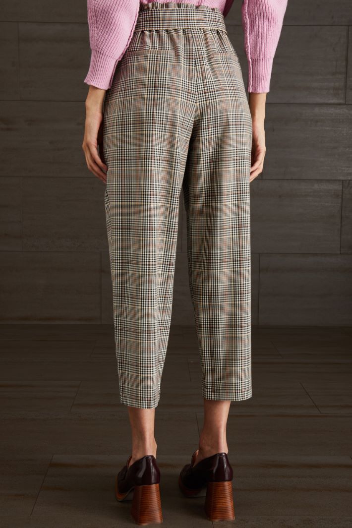 Pantaloni carrot in viscosa - NERO BIANCO MARRONE - Fashion Market - 2