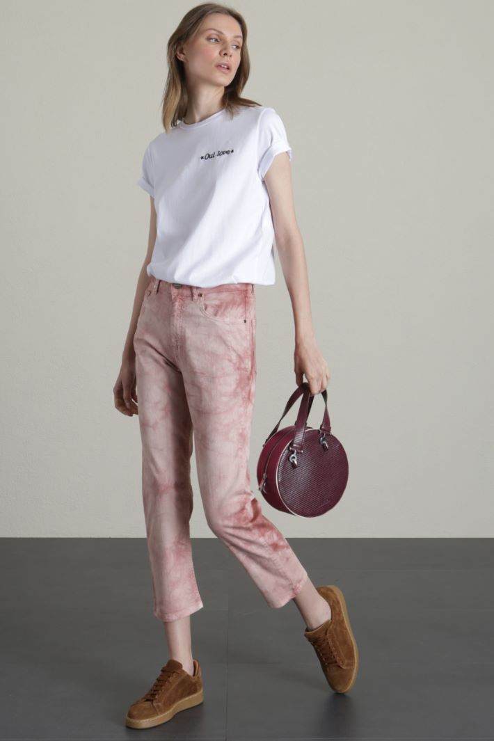 Pantaloni in tela di cotone - ROSA ANTICO - Fashion Market