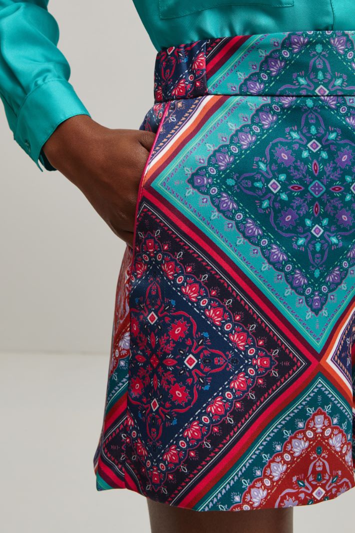 Shorts in raso - TURCHSE BLU ROSA - Fashion Market - 3
