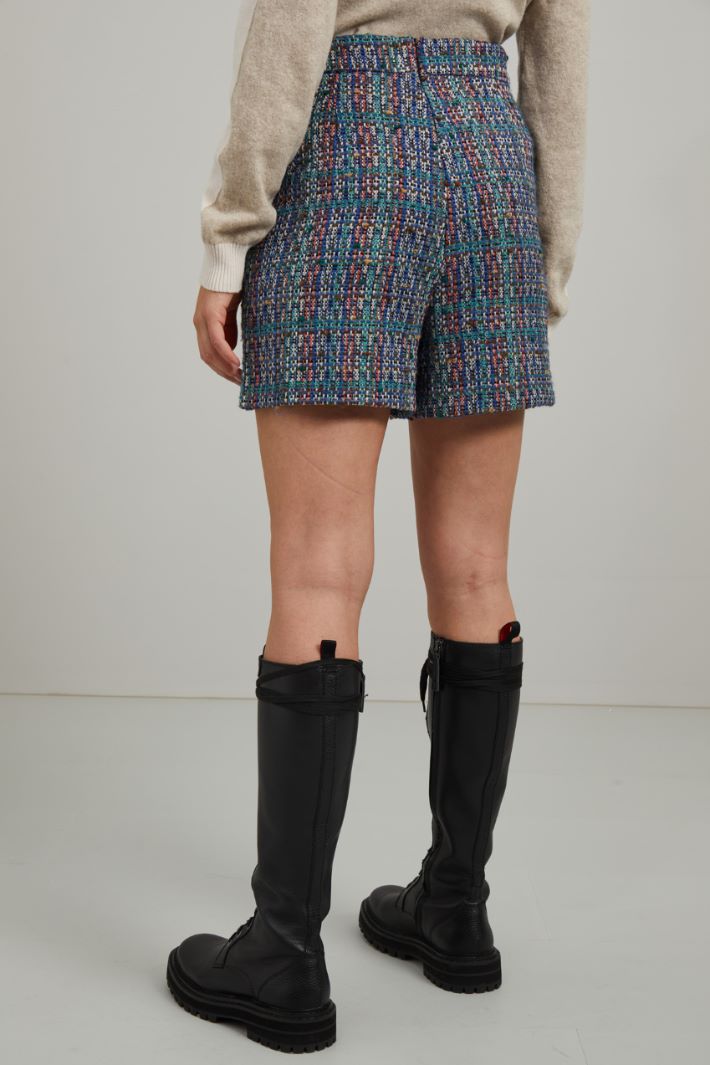 Shorts in tweed - BLU VERDE ARANCIONE - Fashion Market - 4