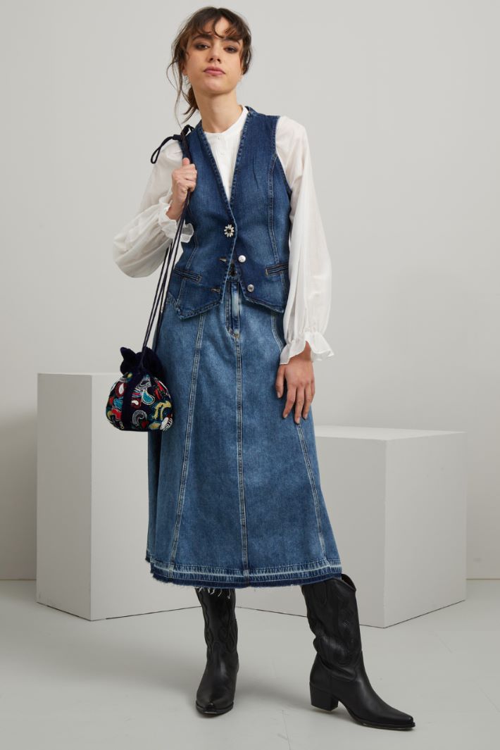 Gilet in denim - BLU DENIM - Fashion Market
