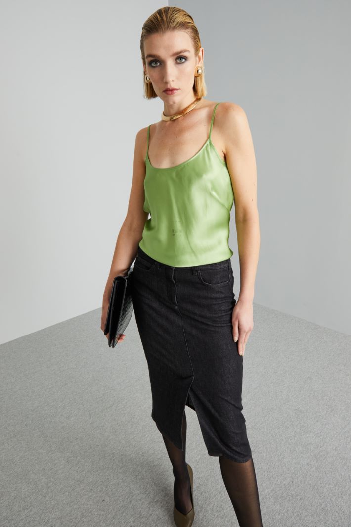 Top sottoveste in raso - PISTACCHIO - Fashion Market - 2