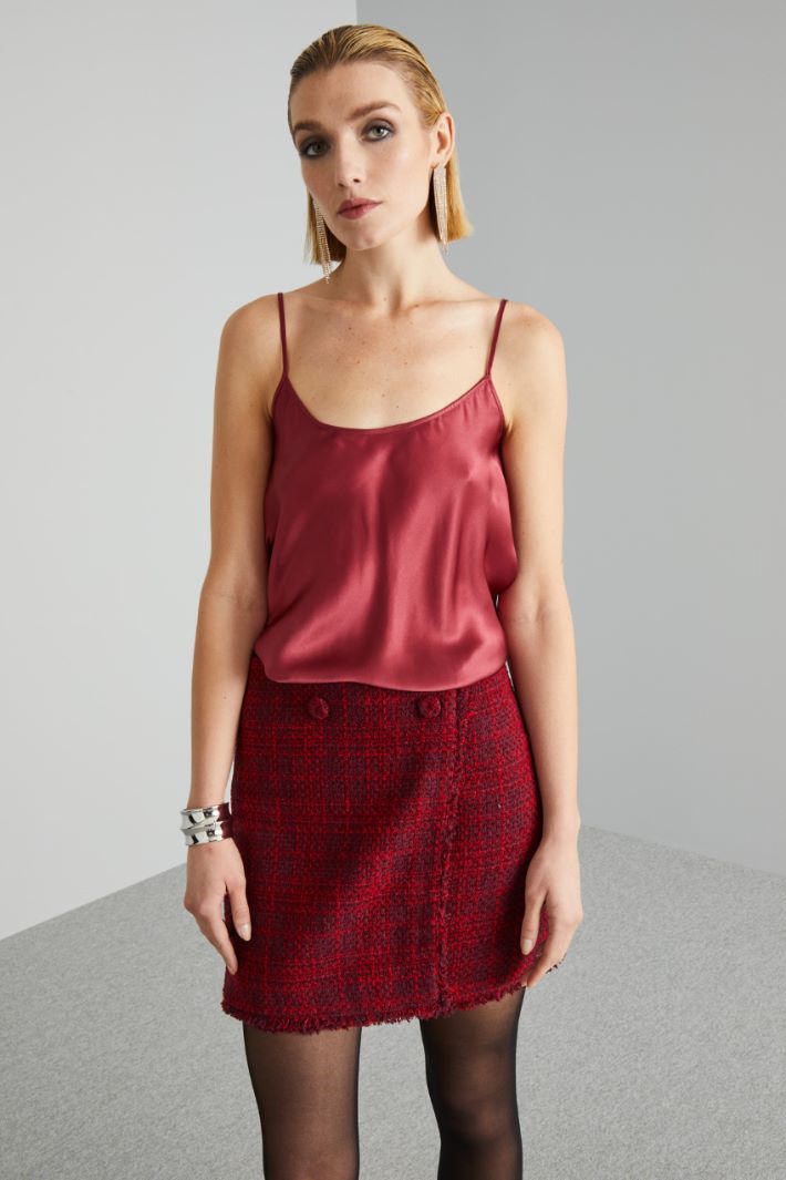 Top sottoveste in raso - ROSSO MATTONE - Fashion Market - 2