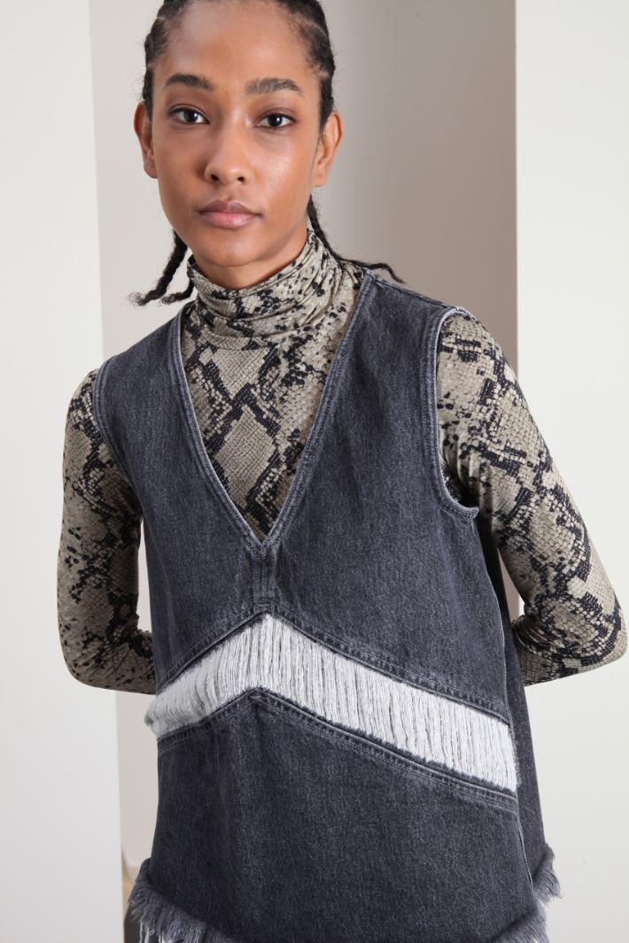 Top motivo effetto strappato - GRIGIO - Fashion Market - 3