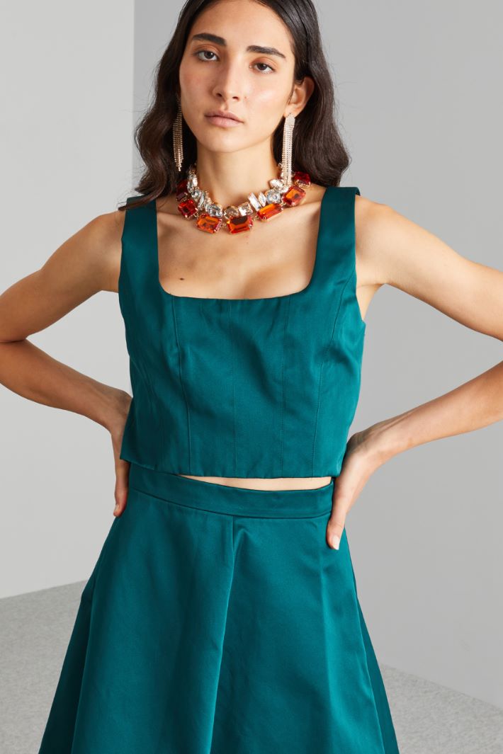 Top bustier in duchesse - VERDE PETROLIO - Fashion Market - 2