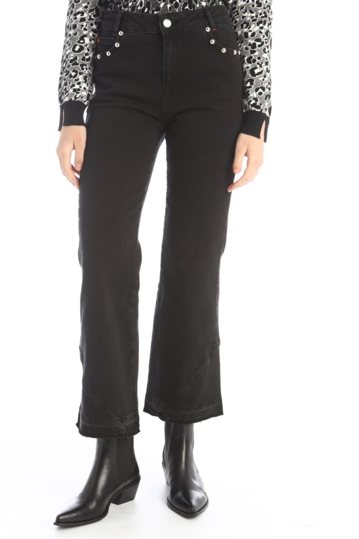 Jeans in denim di cotone - NERO - Fashion Market - 4