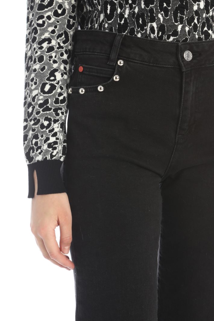 Jeans in denim di cotone - NERO - Fashion Market - 3