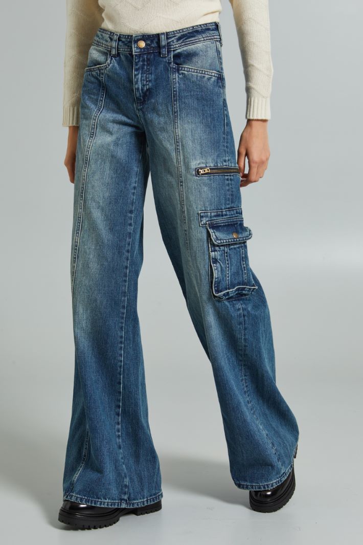 Jeans cargo in denim - AZZURRO DENIM - Fashion Market - 2
