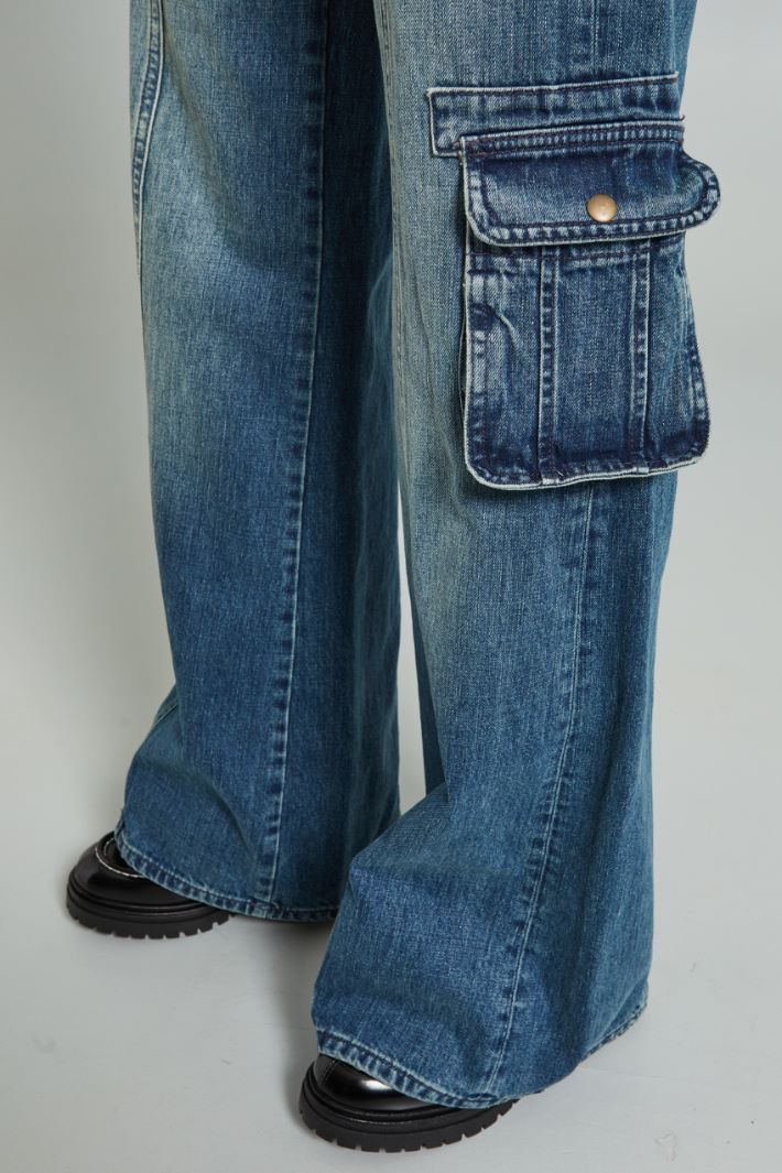 Jeans cargo in denim - AZZURRO DENIM - Fashion Market - 3