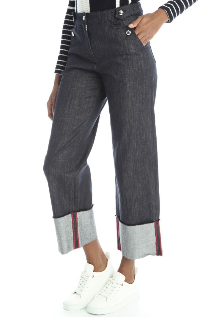 Jeans in denim con risvolto - BLU DENIM - Fashion Market - 4