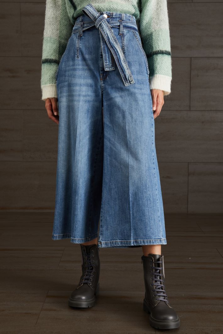 Jeans ampi a vita alta  - AZZURRO DENIM - Fashion Market - 2