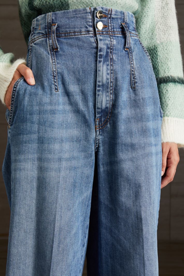 Jeans ampi a vita alta  - AZZURRO DENIM - Fashion Market - 3