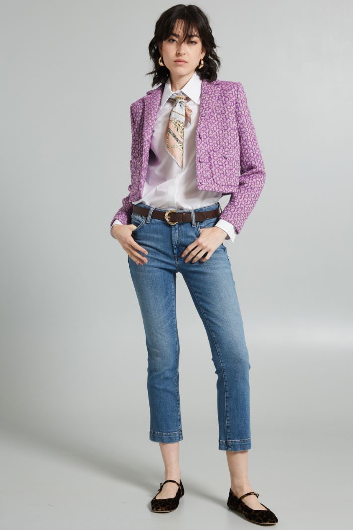 Jeans cropped dalla linea slim - AZZURRO DENIM - Fashion Market