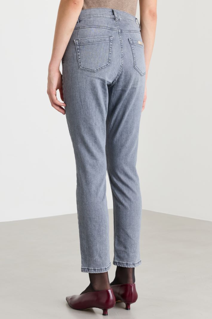 Jeans a sigaretta - GRIGIO - Fashion Market - 4