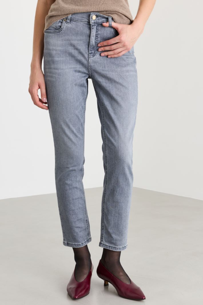 Jeans a sigaretta - GRIGIO - Fashion Market - 2