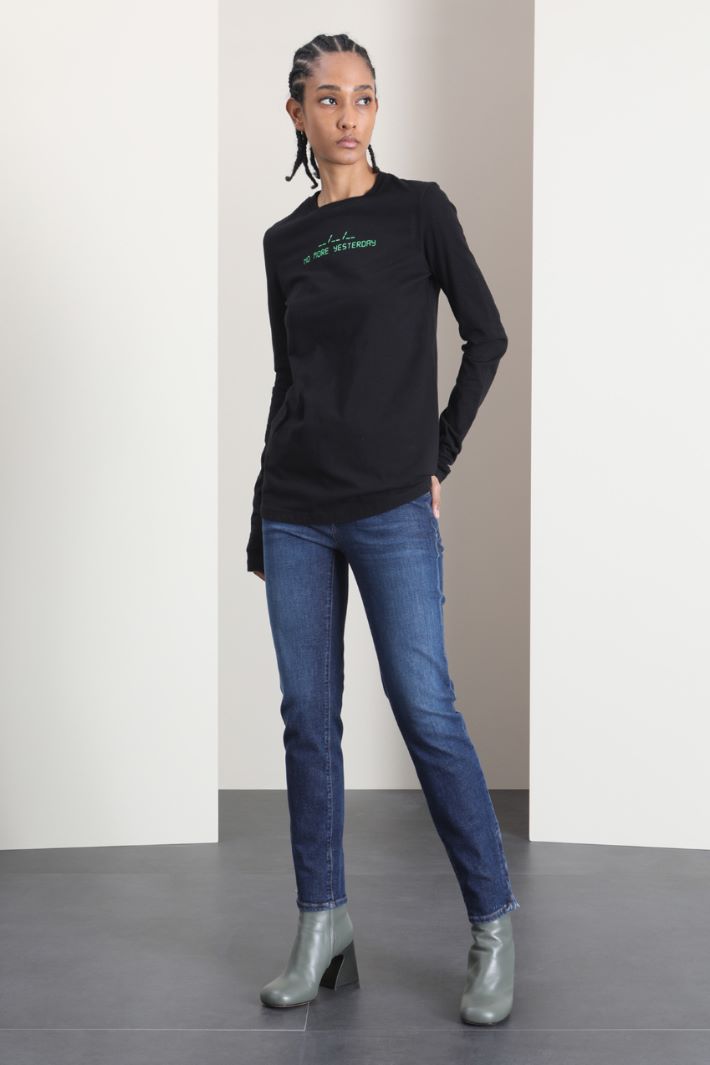 Jeans skinny in denim - BLU DENIM - Fashion Market