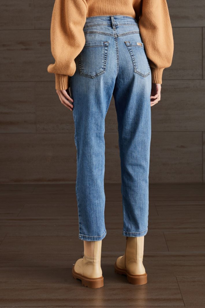 Jeans in denim di cotone - BLU DENIM - Fashion Market - 4