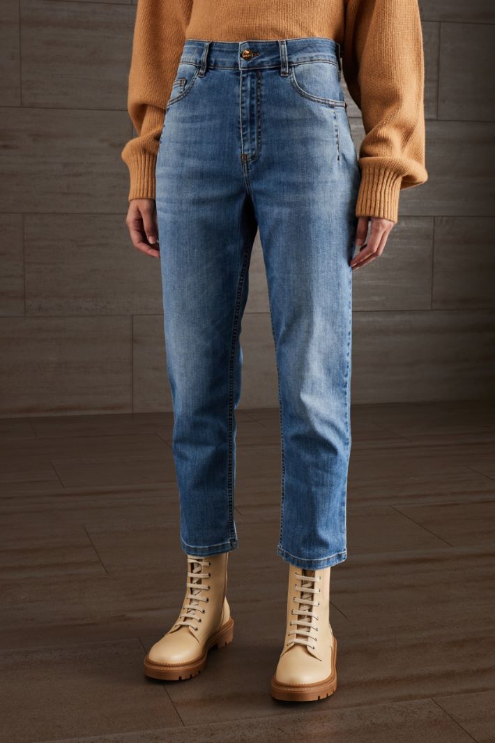 Jeans in denim di cotone - BLU DENIM - Fashion Market - 2