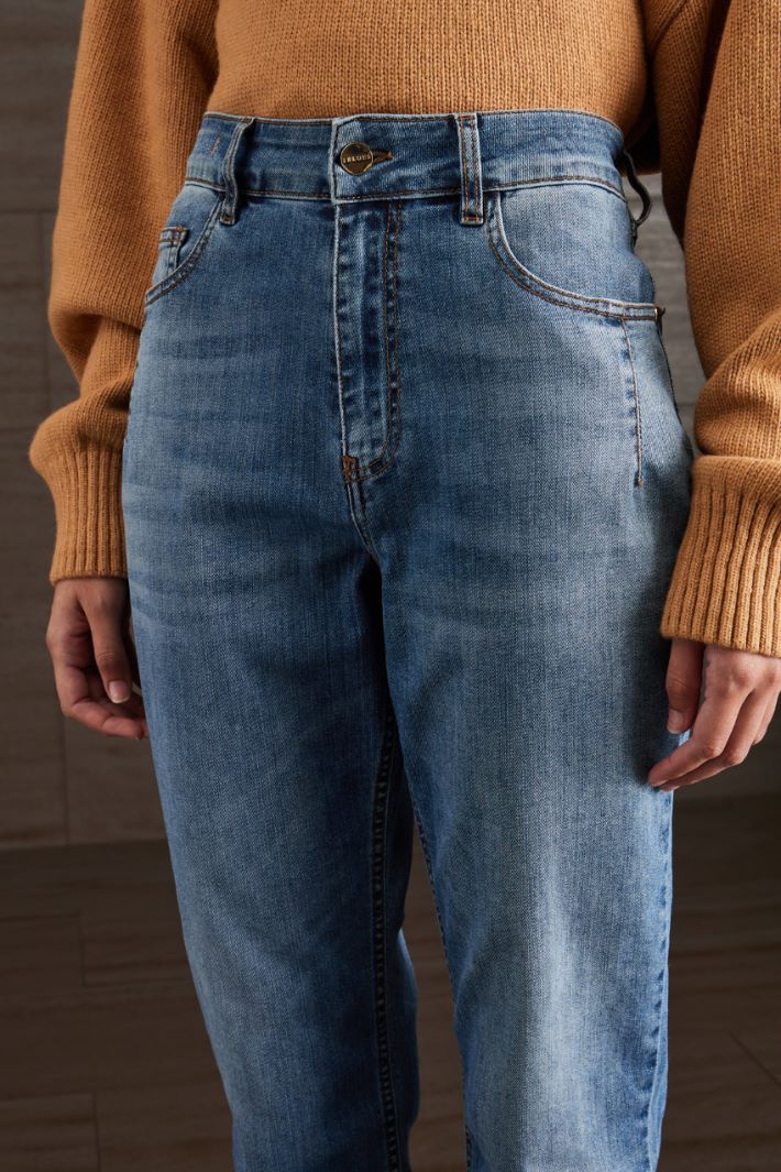 Jeans in denim di cotone - BLU DENIM - Fashion Market - 3