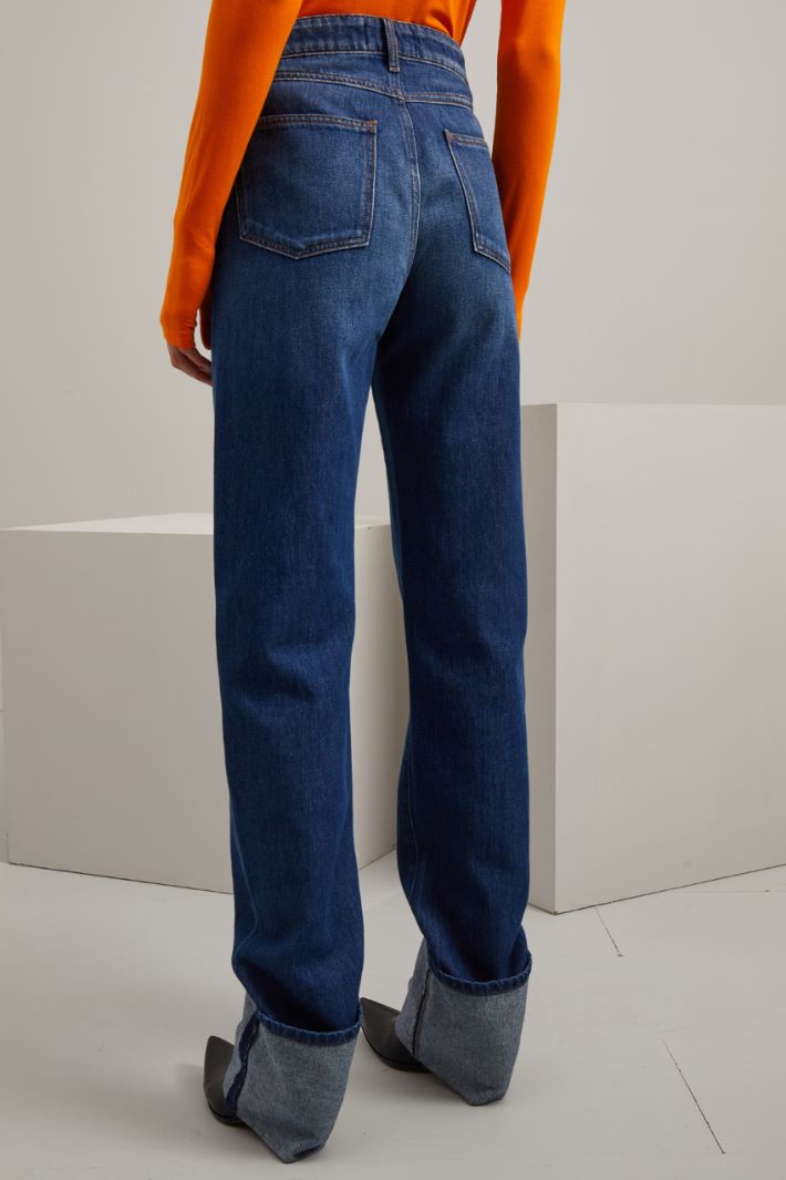 Jeans lunghi a vita bassa - BLU DENIM - Fashion Market - 4