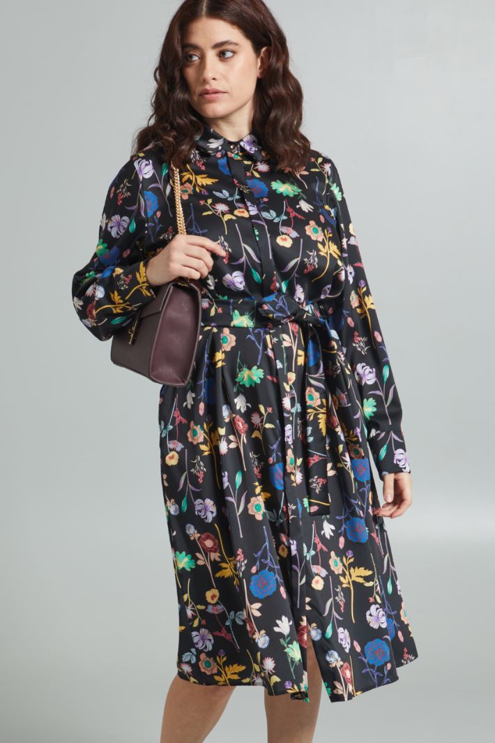 Chemisier in twill stampato - NERO VERDE GIALLO - Fashion Market - 2