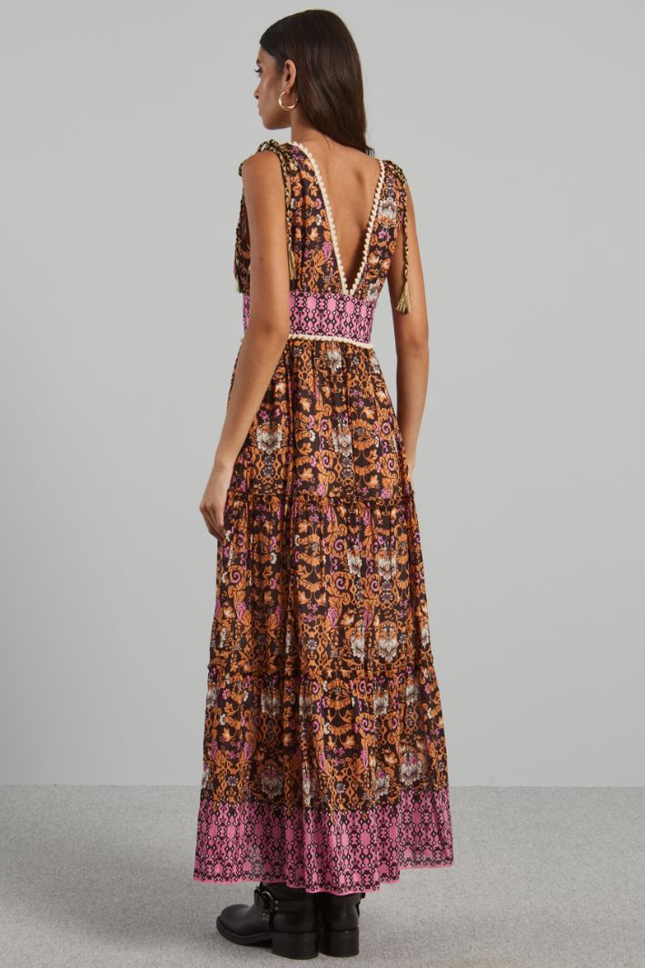 Abito con scollo profondo - MARRONE ROSA - Fashion Market - 4